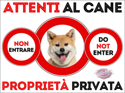 TARGA ATTENTI AL CANE - AKITA INU