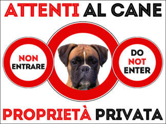 TARGA ATTENTI AL CANE - BOXER