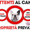 TARGA ATTENTI AL CANE - BULLDOG FRANCESE  CAILLE