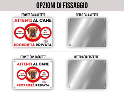TARGA ATTENTI AL CANE - BULLMASTIFF - immagine 2