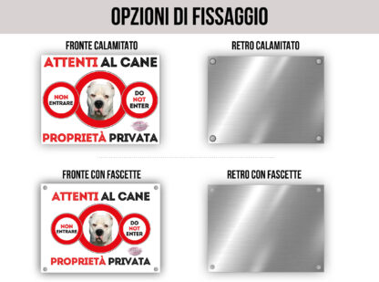 TARGA ATTENTI AL CANE - DOGO ARGENTINO - immagine 2