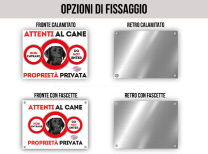 TARGA ATTENTI AL CANE - LABRADOR NERO - immagine 2