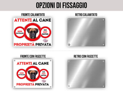 TARGA ATTENTI AL CANE - BOXER - immagine 2