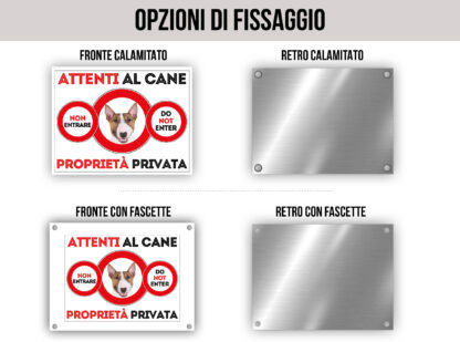 TARGA ATTENTI AL CANE - BULL TERRIER FULVO - immagine 2