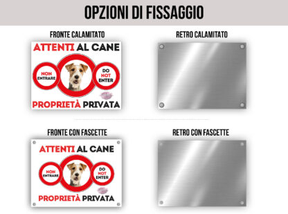 TARGA ATTENTI AL CANE - FOX TERRIER - immagine 2