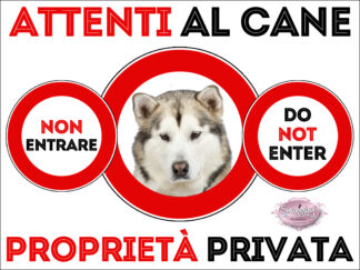 TARGA ATTENTI AL CANE - ALASKAN MALAMUTE